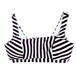 Swimsuits For All Dark Brown Striped Bikini Top - Size 20